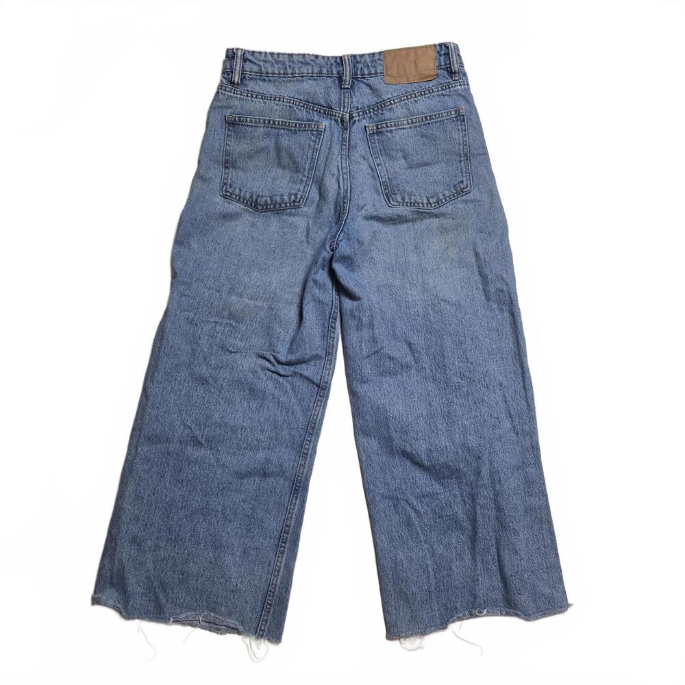 ZARA Wide Leg Blue Denim Jeans - Picture 2 of 3
